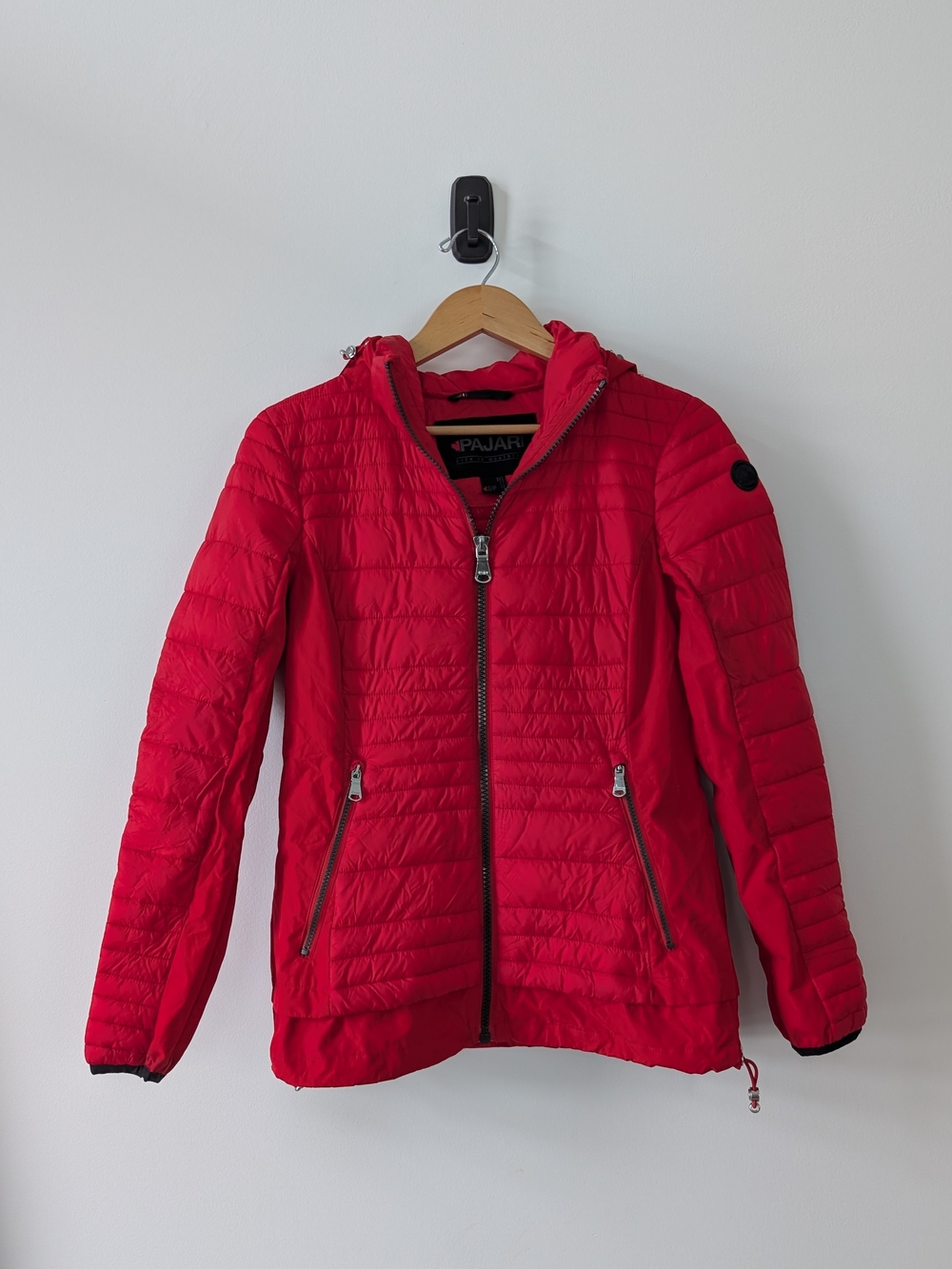 Pajar Women's Red Quilted Hooded Puffer Jacket